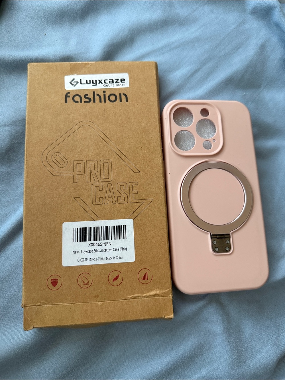 Pink MagSafe-Compatible Silicone Phone Case with Ring 15p 6.1 pink